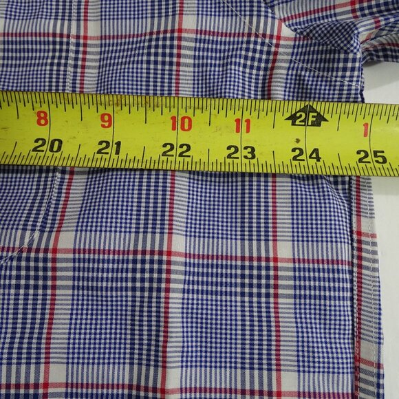 Tommy Hilfiger Regular Non Iron Blue Plaid Button Up Shirt Men Size 16.5 32 33 - Picture 8 of 12
